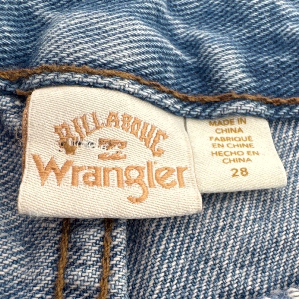 Billabong Wrangler Womens Flare Jeans 28 Blue Patchwork High Rise Bell Bottom - Picture 6 of 9